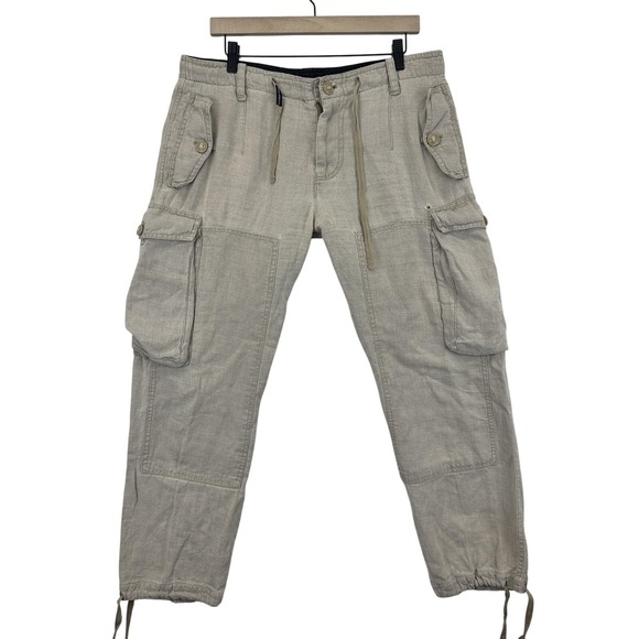 Dolce‎ & Gabbana Cargo Pants Mens 48 Beige Tan Made in Italy Drawstring Utility